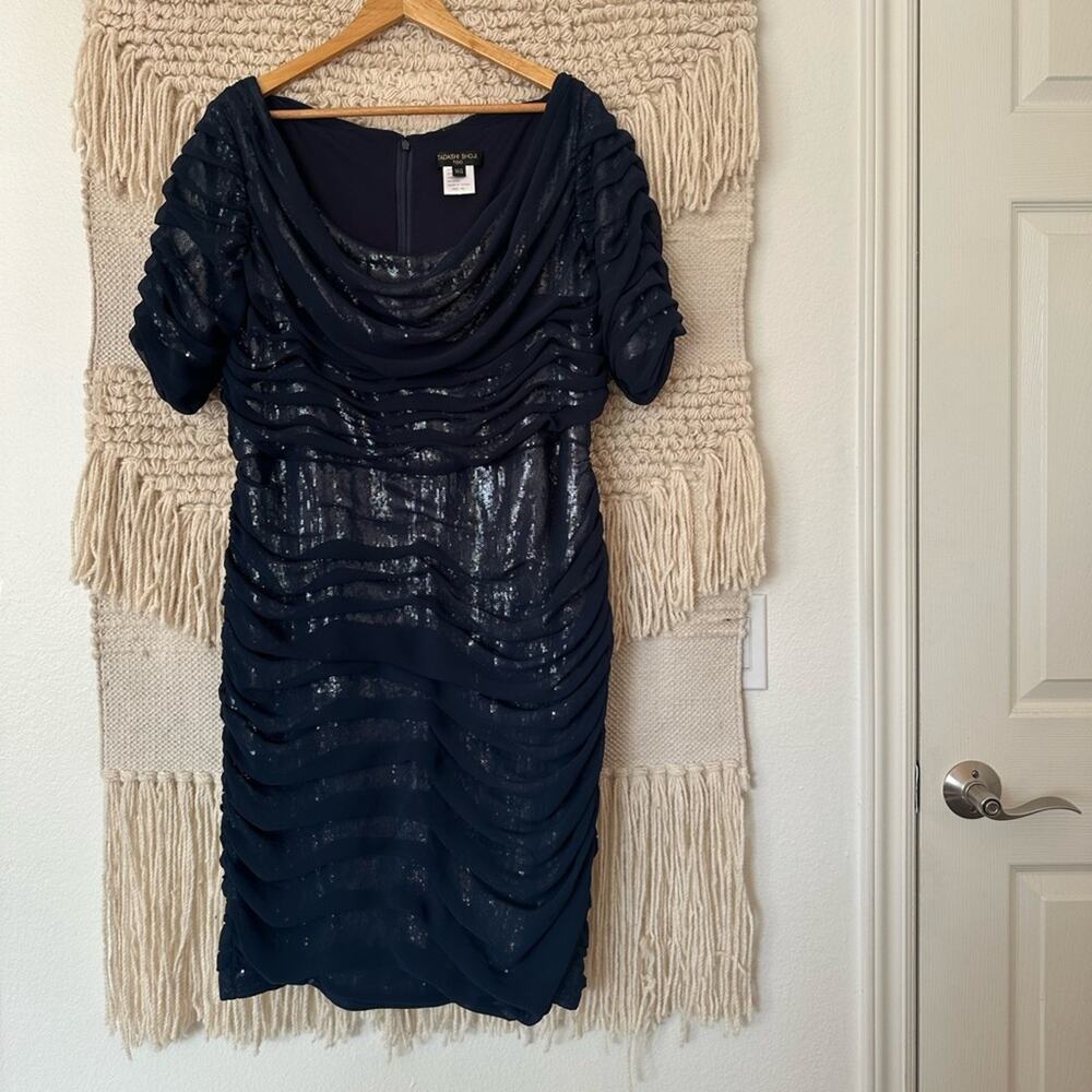 Tadashi Shoji Cowl Neck Sequin Dress